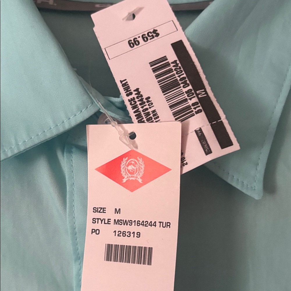 Cinch Sky Blue Long Sleeve Shirt - Picture 5 of 5